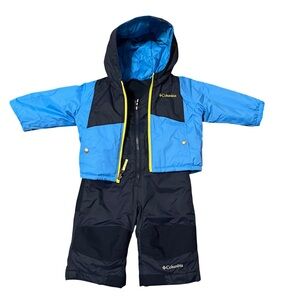 Columbia Infant Double Flake Snow Set, Reversible Coat & Snow Pants 6-12 Months